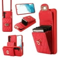 thumbnail image 1 of Nalacover Crossbody Wallet Case for Samsung S20, [6 Card Slots] Leather Purse Phone Case Luxury Buckle Closure Card Holder Shoulder Strap Handbag Case Women for Samsung Galaxy S20, Red, 1 of 11