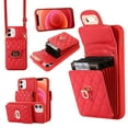 thumbnail image 1 of Nalacover Crossbody Wallet Case for iPhone 11, [6 Card Slots] Leather Purse Phone Case Luxury Buckle Closure Card Holder Shoulder Strap Handbag Case Women For iPhone 11, Red, 1 of 11