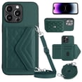 thumbnail image 1 of Nalacover Crossbody Wallet Case for iPhone 12 Pro Max RFID Blocking Card Slot Holder, Magnetic Flip Folio Purse Case, PU Leather Envelope Design Handbag Women Girls For iPhone 12 Pro Max, Green, 1 of 10