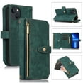 thumbnail image 1 of Nalacover Crossbody Wallet Case for iPhone 14 Plus, Shoulder Strap Lanyard Luxury PU Leather Zipper Pocket Flip Folio Cover with Card Slots Holder Magnetic Clasp Phone Case, Darkgreen, 1 of 6
