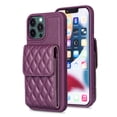 thumbnail image 1 of Nalacover Crossbody Wallet Case for iPhone 14 Pro, Back Card Slots Magnetic Button Cover with Adjustable Shoulder Strap Lanyard Kickstand Soft TPU Elegant PU Leather Shockproof Case,Purple, 1 of 6