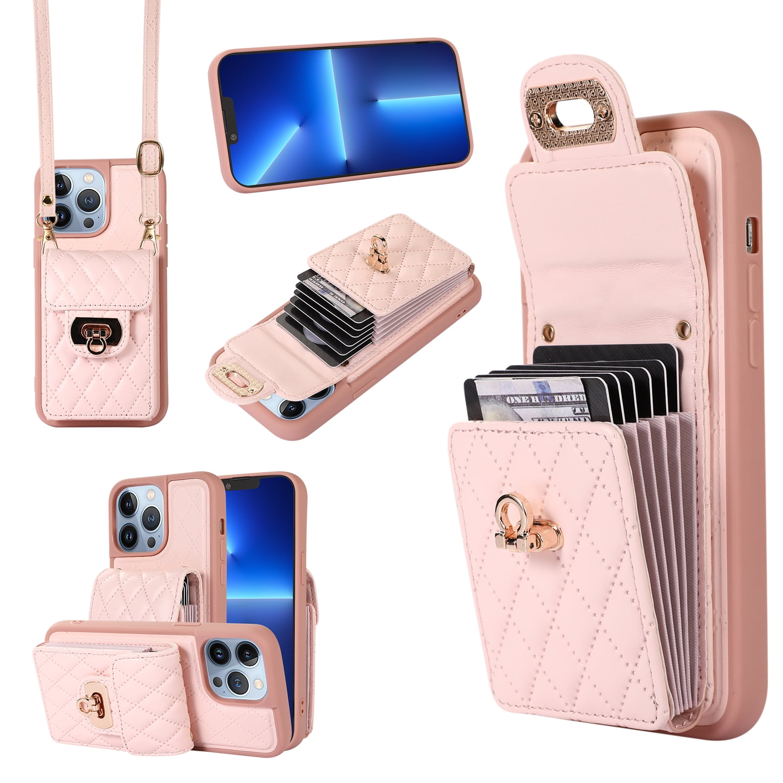 Nalacover Crossbody Wallet Case for iPhone 14 Pro Max, [6 Card 