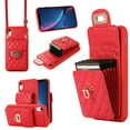 thumbnail image 1 of Nalacover Crossbody Wallet Case for iPhone XR, [6 Card Slots] Leather Purse Phone Case Luxury Buckle Closure Card Holder Shoulder Strap Handbag Case Women For iPhone XR, Red, 1 of 11