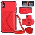 thumbnail image 1 of Nalacover Crossbody Wallet Case for iPhone XS Max RFID Blocking Card Slot Holder, Magnetic Flip Folio Purse Case, PU Leather Envelope Design Handbag Women Girls for iPhone XS Max, Red, 1 of 10