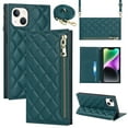 thumbnail image 1 of Nalacover Crossbody Wallet Phone Case for iPhone 14,Premium PU Leather Magnetic Closure Flip Stand Card Holder Zipper Pocket Purse Phone Case with Shoulder Strap,Green, 1 of 11