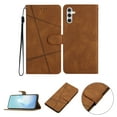 thumbnail image 1 of Nalacover Deisgned for Samsung A14 5G, Magnetic Folio Wrist Strap Flip Kickstand Premium PU Leather Wallet Case Cash Card Slots Holder Protective Case for Samsung Galaxy A14 5G, Brown, 1 of 10