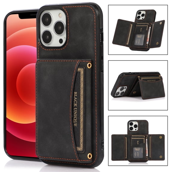 Nalacover Designed for Apple iPhone 15 Pro Wallet Case with Credit Card Holder - Purse Premium PU Leather Flip Kickstand Shockproof Scratch Resistant Phone Case for iPhone 15 Pro - Black