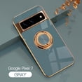 thumbnail image 1 of Nalacover Electroplated Case for Google Pixel 7, Slim Thin Light Plating Frame Rotatable Metal Ring Holder Bracket Cover with Magnetic Car Mount Rugged Shockproof Anti-Scratches Case, Gray, 1 of 9