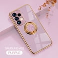 thumbnail image 1 of Nalacover Electroplated Case for Samsung Galaxy A53 5G, Slim Thin Light Plating Frame Rotatable Metal Ring Holder Bracket Cover with Magnetic Car Mount Rugged Shockproof Anti-Scratches Case, Purple, 1 of 9