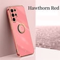 thumbnail image 1 of Nalacover Electroplated Case for Samsung Galaxy S22 Ultra, Glossy TPU Shockproof Anti-Drop Lens Protection Cover with Ring Holder Kickstand Bracket Ultra Slim Case for Samsung Galaxy S22 Ultra, Red, 1 of 7