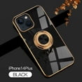 thumbnail image 1 of Nalacover Electroplated Case for iPhone 14 Plus, Slim Thin Light Plating Frame Rotatable Metal Ring Holder Bracket Cover with Magnetic Car Mount Rugged Shockproof Anti-Scratches Case, Black, 1 of 11