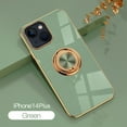 thumbnail image 1 of Nalacover Electroplated Case for iPhone 14 Plus, Slim Thin Light Plating Frame Rotatable Metal Ring Holder Bracket Cover with Magnetic Car Mount Rugged Shockproof Anti-Scratches Case,Fruitgreen, 1 of 11