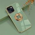 thumbnail image 1 of Nalacover Electroplated Case for iPhone 15 Plus, Plating Frame Rotated Metal Ring Holder Bracket Slim Cover with Magnetic Car Mount Rugged Shockproof Anti-Scratches Case for iPhone 15 Plus, Fruitgreen, 1 of 8