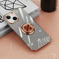 thumbnail image 1 of Nalacover Electroplated Clear Magnetic Case for iPhone 15 Plus, Rotate Ring Holder Kickstand Slim Cover Support Car Mount All-Inclusive Lens Protection Anti-Yellowing Case, Rosegold, 1 of 10
