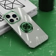 thumbnail image 1 of Nalacover Electroplated Clear Magnetic Case for iPhone 15 Pro, Rotate Ring Holder Kickstand Slim Cover Support Car Mount All-Inclusive Lens Protection Anti-Yellowing Case, Darkgreen, 1 of 10