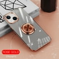thumbnail image 1 of Nalacover Electroplated Clear Magnetic Case for iPhone 15, Rotate Ring Holder Kickstand Slim Cover Support Car Mount All-Inclusive Lens Protection Anti-Yellowing Case, Rosegold, 1 of 10