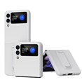 thumbnail image 1 of Nalacover Folding Case for Samsung Galaxy Z Flip 3, Carbon Fiber Rugged PC Anti-Scratches Lens Protection Cover with Hidden Bracket Screen Protection Wireless Charging Case,White, 1 of 7