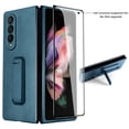 thumbnail image 1 of Nalacover Folding Case for Samsung Galaxy Z Fold 3, Carbon Fiber Rugged PC Anti-Scratches Lens Protection Cover with Hidden Bracket Screen Protection Wireless Charging Case,Cyanblue, 1 of 7