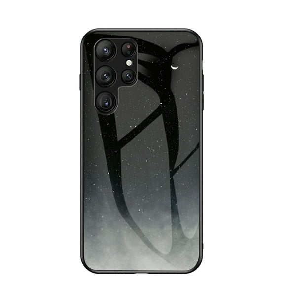 Nalacover For Galaxy S23 Ultra Case Stylish Galaxy Pattern Design Luxury Tempered Glass Back Case Anti-scratch TPU Bumper Shockproof Protective Cover For Samsung Galaxy S23 Ultra, Star