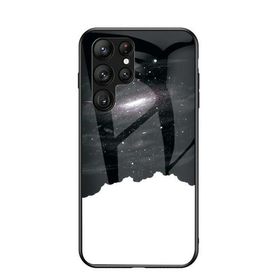 Nalacover For Galaxy S23 Ultra Case Stylish Galaxy Pattern Design Luxury Tempered Glass Back Case Anti-scratch TPU Bumper Shockproof Protective Cover For Samsung Galaxy S23 Ultra, Cosmic Star