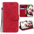 thumbnail image 1 of Nalacover For Motorola Moto G Stylus 5G 2022 Wallet case,Embossed Sun Flower Pattern PU Leather Magnetic Flip Folio Book Credit Card Holder Shockproof for Women Men Phone Cover.Red, 1 of 9