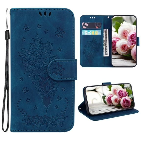 Nalacover For Motorola Moto G Stylus 5G 2022 Wallet case,Embossed Sun Flower Pattern PU Leather Magnetic Flip Folio Book Credit Card Holder Shockproof for Women Men Phone Cover.Blue