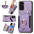 thumbnail image 1 of Nalacover For Samsung A13 5G Case Ring Holder Kickstand with Credit Card Holder, Back Flip Premium Leather Magnetic Clasp Removable Wirst Hand Strap Cover For Samsung Galaxy A13 5G, Purple, 1 of 15