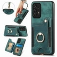 thumbnail image 1 of Nalacover For Samsung A53 5G Case Ring Holder Kickstand with Credit Card Holder, Back Flip Premium Leather Magnetic Clasp Removable Wirst Hand Strap Cover for Samsung Galaxy A53 5G, Green, 1 of 15
