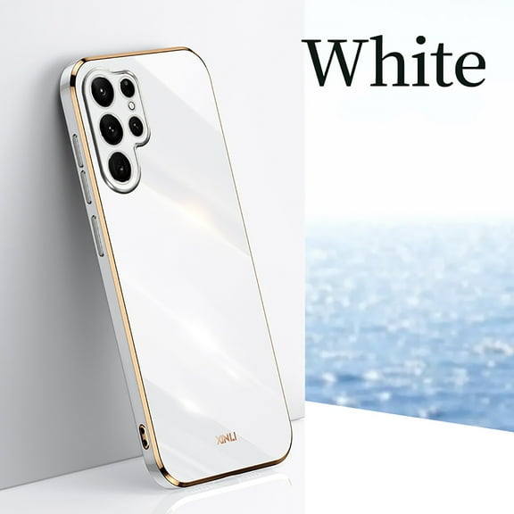 Nalacover For Samsung Galaxy S21 FE Case,Luxury Stylish Plating and Soft TPU Glossy Anti-Scratch Rubber Anti-drop Shockproof Ultra Slim Fit Back Phone Cover.For Samsung Galaxy S21 FE,White