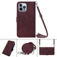 thumbnail image 1 of Nalacover For iPhone 11 Pro Card Slot Case,Shockproof Premium PU Leather Magnetic Clasp Flip Stand Wallet for Women Men Cover with Removable Adjustable Crossbody Shoulder Strap,Winered, 1 of 11