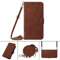 Nalacover For iPhone 12 Card Slot Case,Shockproof Premium PU Leather Magnetic Clasp Flip Stand Wallet for Women Men Cover with Removable Adjustable Crossbody Shoulder Strap,Brown