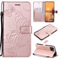 thumbnail image 1 of Nalacover For iPhone 13 6.1 inch Case,Luxury 360 Protection Embossed Butterfly PU Leather and Soft TPU Flip Kickstand Magnetic Card Wallet Shockproof Protective Cover with Wrist Strap.Rosegold, 1 of 9