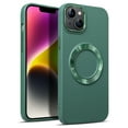 thumbnail image 1 of Nalacover For iPhone 13 Pro Max Magnetic Case, Compatible with MagSafe Back Plating Liquid Silicone Phone Case with [Soft Anti-Scratch Raised Lip Protection] Drop Protection, Darkgreen, 1 of 8