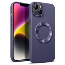 Nalacover For iPhone 13 Pro Max Magnetic Case, Compatible with MagSafe Back Plating Liquid Silicone Phone Case with [Soft Anti-Scratch Raised Lip Protection] Drop Protection, Purple