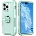 thumbnail image 1 of Nalacover For iPhone 14 Pro Max Slim Case,Luxury Hybrid Hard PC and TPU Rugged Bumper 3-In-1 Rotatable Magnetic Ring Kickstand Four Corner Guard Shockproof Anti-Scratch Back Phone Cover.Green, 1 of 11