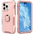 thumbnail image 1 of Nalacover For iPhone 14 Pro Slim Case,Luxury Hybrid Hard PC and TPU Rugged Bumper 3-In-1 Rotatable Magnetic Ring Kickstand Four Corner Guard Shockproof Anti-Scratch Back Phone Cover.Rosegold, 1 of 11