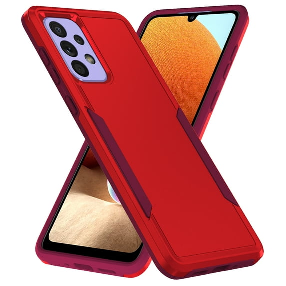 Nalacover for Galaxy A72 5G/4G Case: Dual Layer Protective Heavy Duty Cell Phone Case Shockproof Rugged Bumper Tough Hand Grip - Military Grade Drop Tested for Samsung Galaxy A72 5G/4G, Red