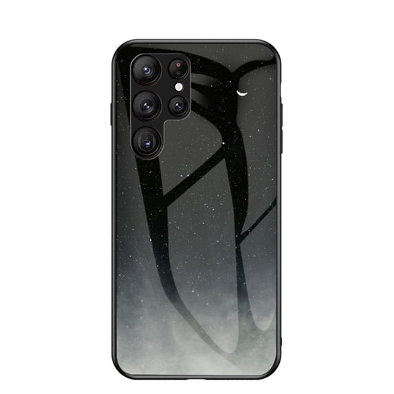 Nalacover For Galaxy S23 Ultra Case Stylish Galaxy Pattern Design Luxury Tempered Glass Back Case Anti-scratch TPU Bumper Shockproof Protective Cover For Samsung Galaxy S23 Ultra, Star