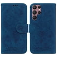 thumbnail image 1 of Nalacover for Galaxy S23 Ultra Wallet Case, Embossed Sun Flower Pattern PU Leather Magnetic Flip Folio Credit Card Holder for Women Men Cover+Wrist Strap For Samsung Galaxy S23 Ultra, Blue, 1 of 7