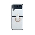 thumbnail image 1 of Nalacover Glitter Case for Samsung Galaxy Z Flip 3, Sparkle Shining Slim Fit Folding Cover with Metal Finger Ring Holder Rugged PC Lens Protection Anti-Scratches Case,White, 1 of 9