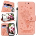 thumbnail image 1 of Nalacover for Google Pixel 6 Pro Wallet Case,Luxury Embossed Sun Flower Pattern PU Leather Soft TPU Magnetic Flip Folio Credit Card Holder Shockproof for Women Men Cover+Wrist Strap.Pink, 1 of 13