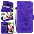 thumbnail image 1 of Nalacover for Google Pixel 6 Pro Wallet Case,Luxury Embossed Sun Flower Pattern PU Leather Soft TPU Magnetic Flip Folio Credit Card Holder Shockproof for Women Men Cover+Wrist Strap.Purple, 1 of 13