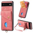 thumbnail image 1 of Nalacover for Google Pixel 6, Slim Case Wallet with Credit Card Holder, Back Flip Premium Leather Magnetic Clasp Kickstand Wirst Hand Strap Shockproof Cover for Google Pixel 6, Pink, 1 of 7