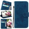 thumbnail image 1 of Nalacover for Google Pixel 6 Wallet Case,Luxury Embossed Sun Flower Pattern PU Leather Soft TPU Magnetic Flip Folio Book Credit Card Holder Shockproof for Women Men Cover+Wrist Strap.Blue, 1 of 7