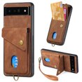 thumbnail image 1 of Nalacover for Google Pixel 6A, Slim Case Wallet with Credit Card Holder, Back Flip Premium Leather Magnetic Clasp Kickstand Wirst Hand Strap Shockproof Cover for Google Pixel 6A, Brown, 1 of 7