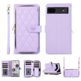 thumbnail image 1 of Nalacover for Google Pixel 6a 6.1 inch Premium PU Leather Crossbody Case with Shoulder Strap & Wrist Strap,Shockproof Magnetic Flip Kickstand Credit Card Slots Zipper Wallet Phone Case,Purple, 1 of 12