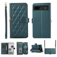 thumbnail image 1 of Nalacover for Google Pixel 6a 6.1 inch Premium PU Leather Crossbody Case with Shoulder Strap & Wrist Strap,Shockproof Magnetic Flip Kickstand Credit Card Slots Zipper Wallet Phone Case,Darkgreen, 1 of 12