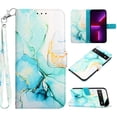 thumbnail image 1 of Nalacover for Google Pixel 6a PU Leather Wallet Case,Stylish Marble Pattern Magnetic Clasp Flip Kickstand Cash Pocket Wireless Charging Detachable Wrist Strap Cover for Girls Women,Galaxy, 1 of 6
