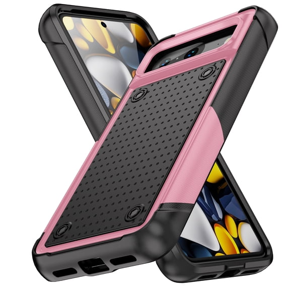 Nalacover Google Pixel 7 Case, Heavy Duty 3 in 1 Rugged Shockproof Rugged Silicone Hybrid Hard PC Soft TPU Bumper Camera Raised Drop Protective Girls Women Boy Men Phone Covers, Pink