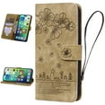 thumbnail image 1 of Nalacover for Google Pixel 7 Pro Wallet Case, Flower Cat Embossed Pattern Magnetic Premium PU Leather Soft Silicone Shockproof Cover with Card Slots Holder Kickstand Flip Folio Case,Brown, 1 of 7